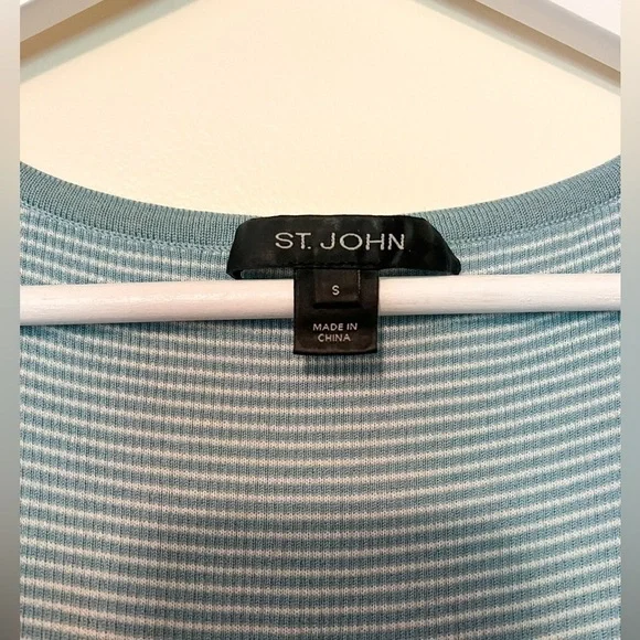 St John Striped Scoop Neck Tank Top Shell - Picture 3 of 5